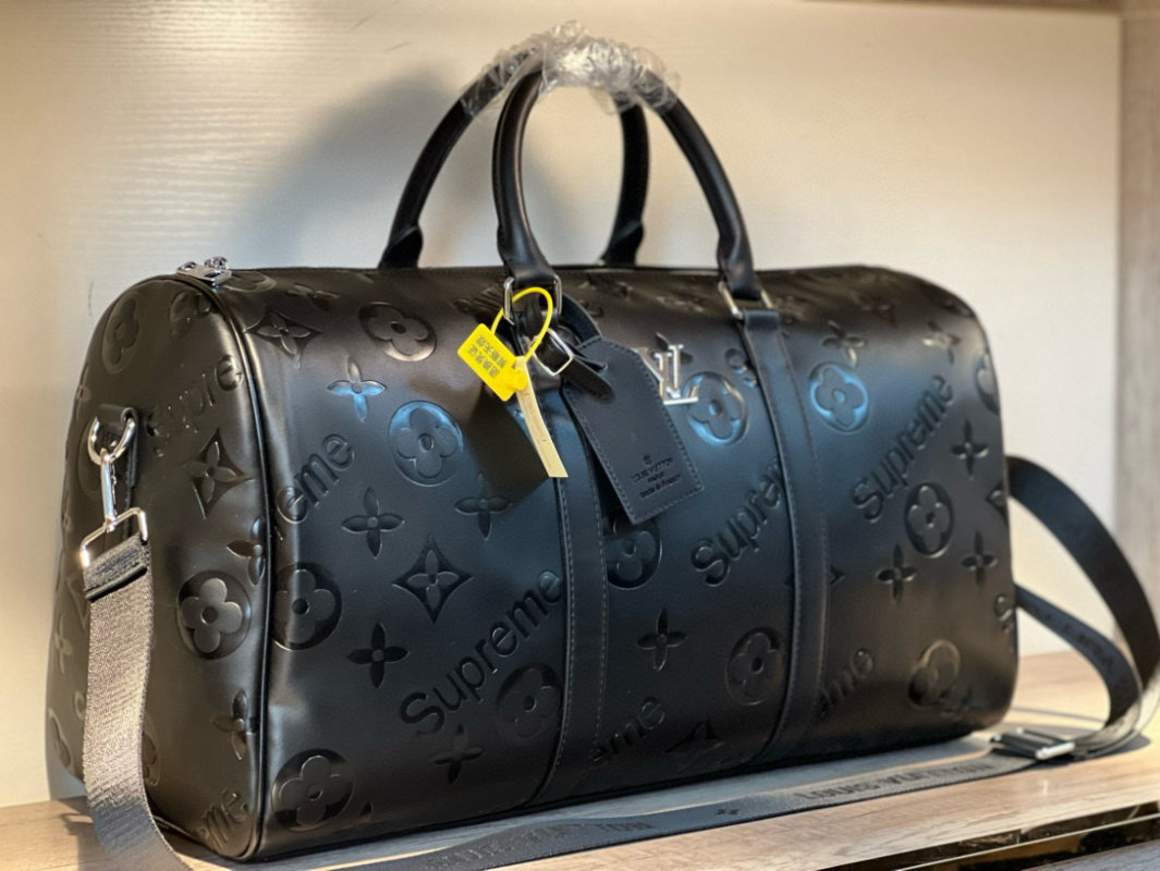 Louis Vuitton Monogram Travel Duffel Bag Black view