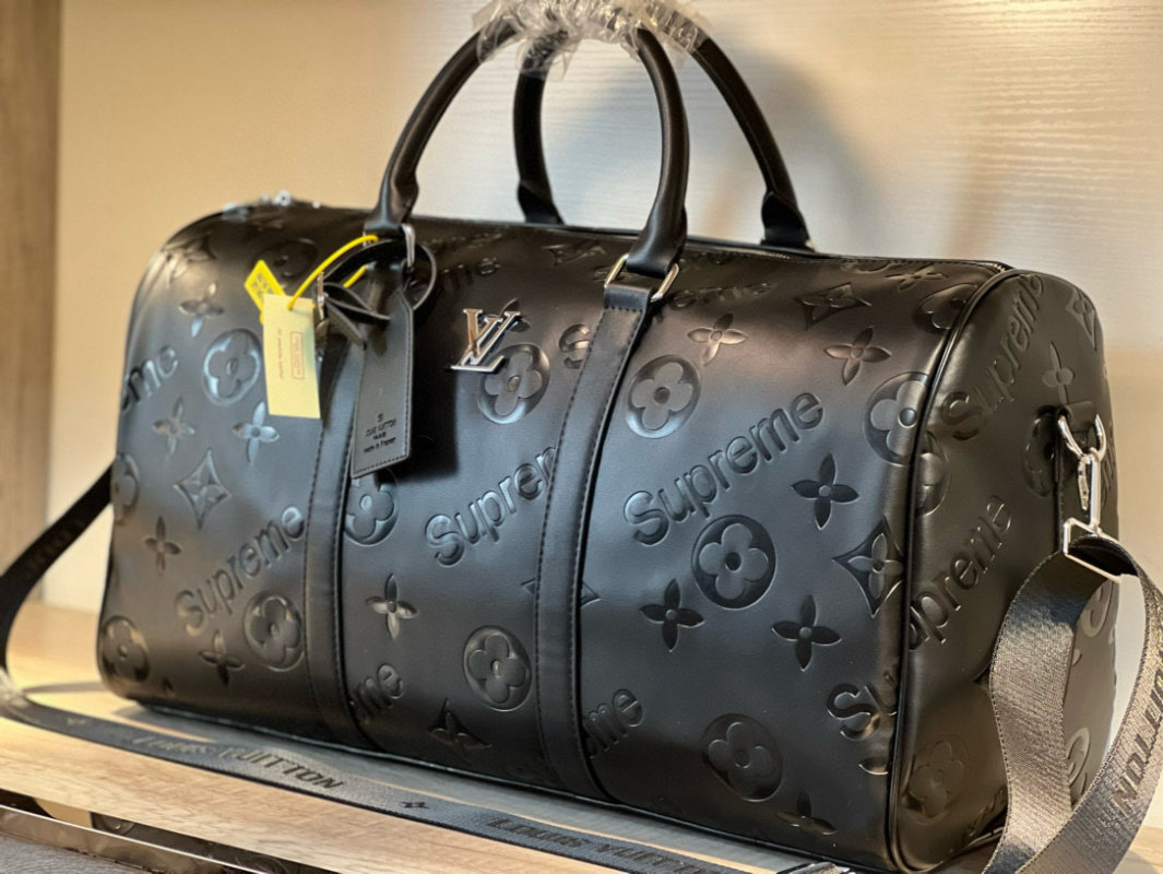 Louis Vuitton Monogram Travel Duffel Bag Black view