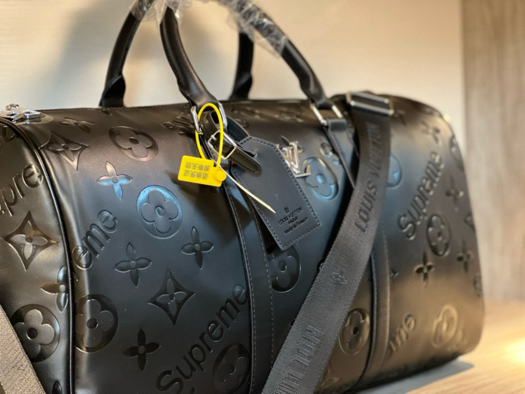Louis Vuitton Monogram Travel Duffel Bag Black view