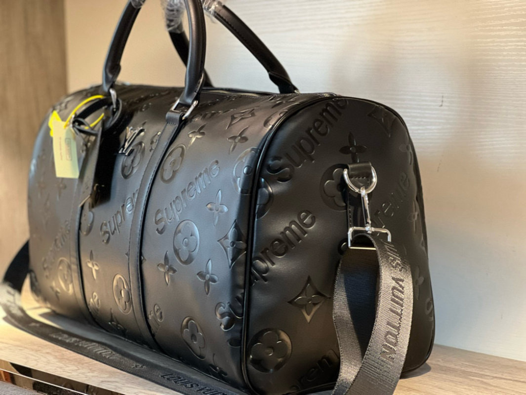Louis Vuitton Monogram Travel Duffel Bag Black view
