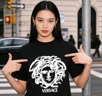 Versace Medusa Head Black Short Sleeve T-Shirt