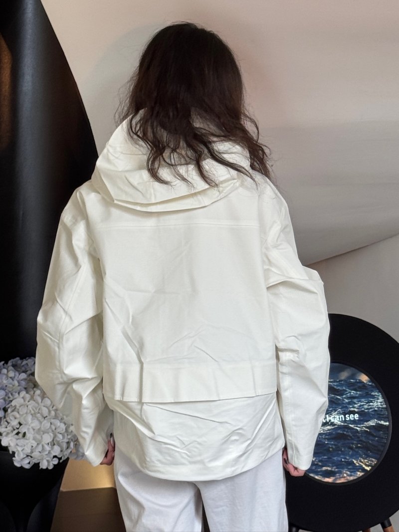 White Windbreaker Shell Jacket view