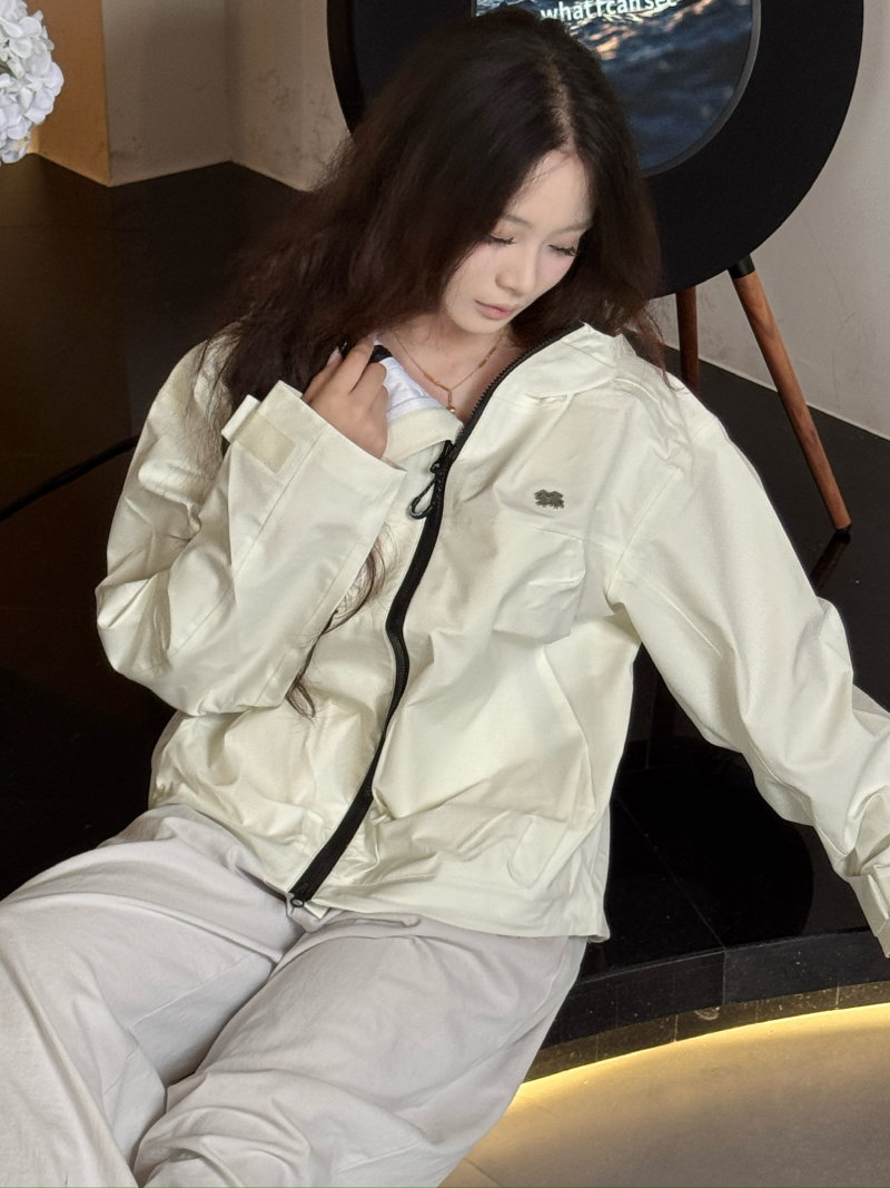 White Windbreaker Shell Jacket view