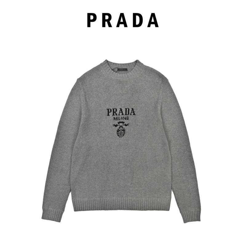 Grey Crewneck Sweater with Embroidered Logo view