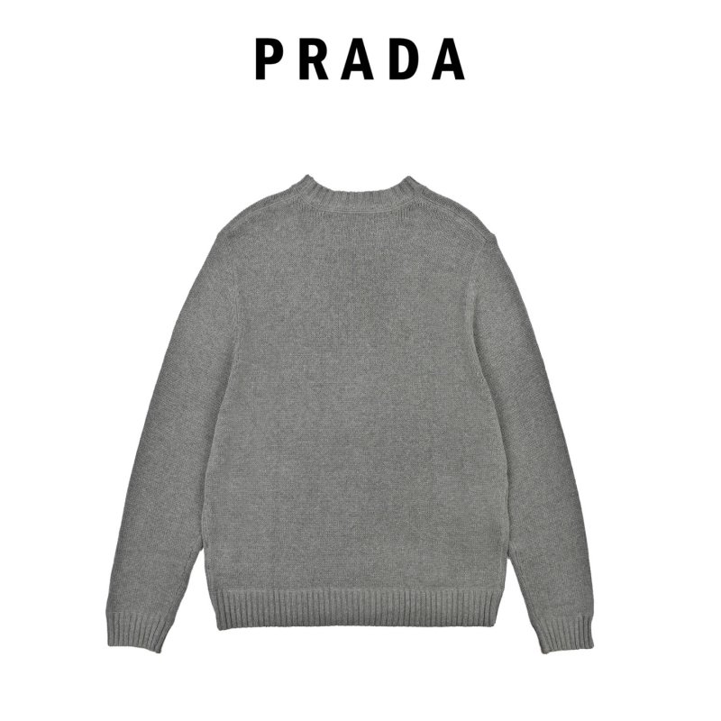 Grey Crewneck Sweater with Embroidered Logo view