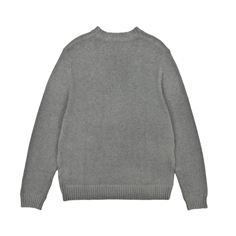 Grey Crewneck Sweater with Embroidered Logo view
