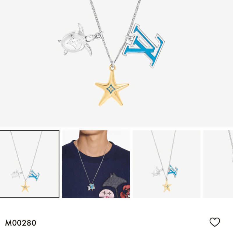 Louis Vuitton Multi-Charm Turtle Star Pendant Necklace Silver Gold