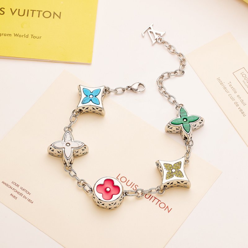Louis Vuitton Flower Charm Silver Bracelet with Crystal Accents view