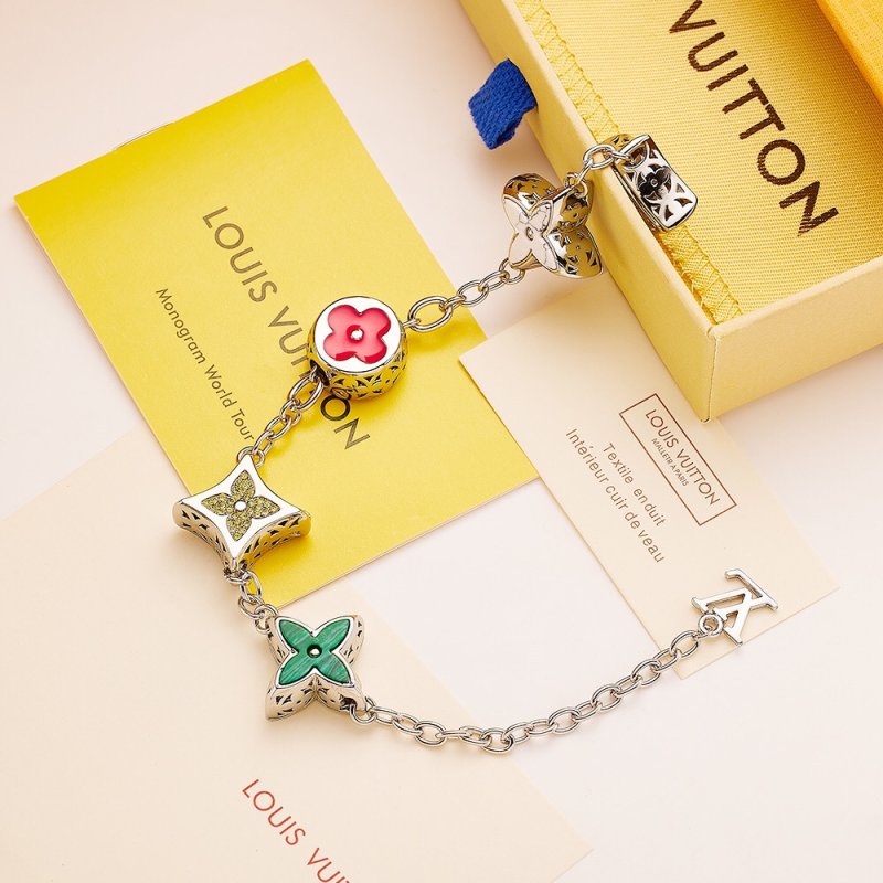 Louis Vuitton Flower Charm Silver Bracelet with Crystal Accents view