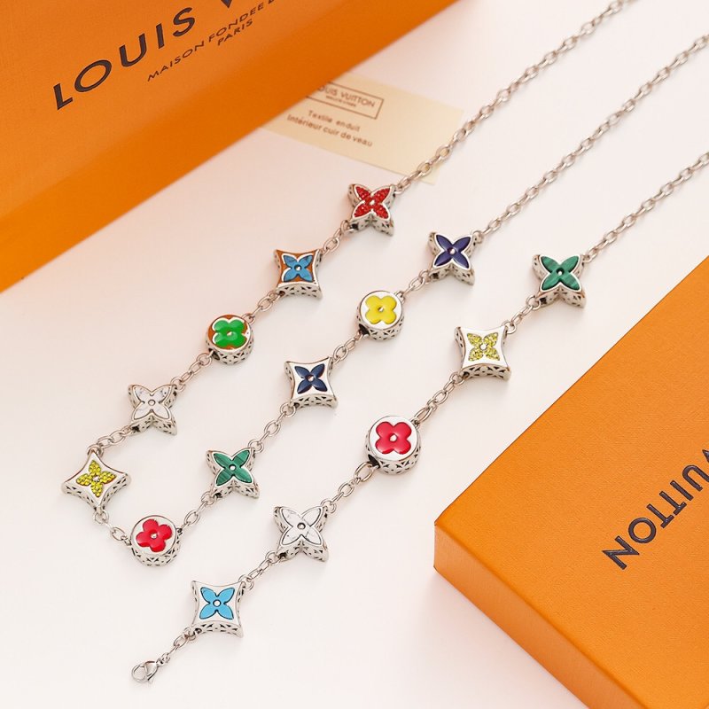 Louis Vuitton Flower Charm Silver Bracelet with Crystal Accents view