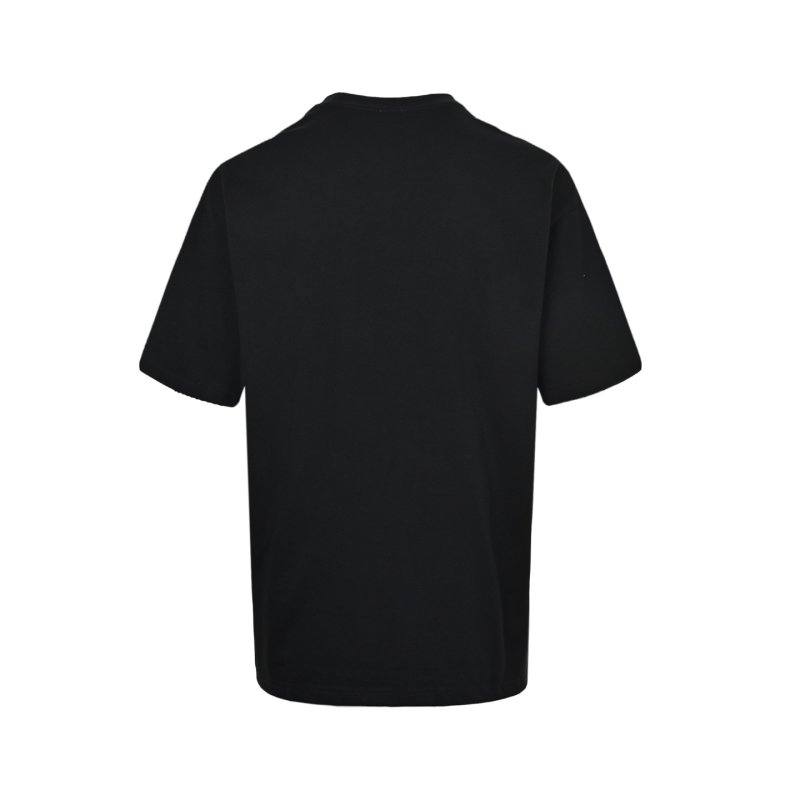 Black Graphic Print Short Sleeve T-Shirt with Blue Logo view