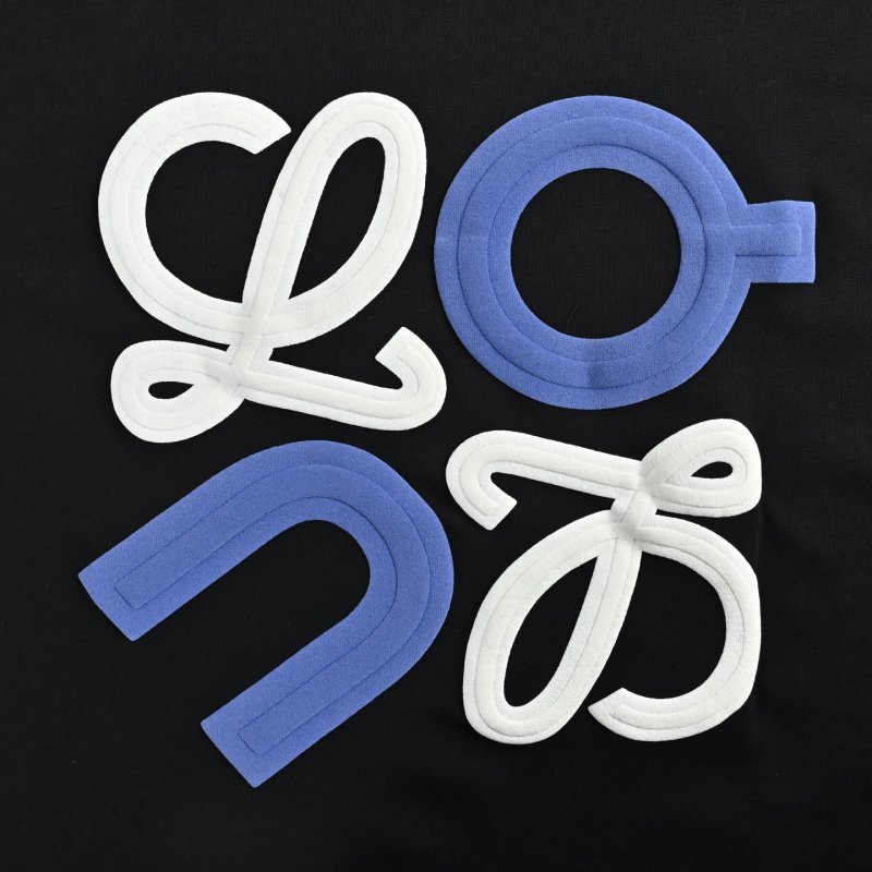 Black Graphic Print Short Sleeve T-Shirt with Blue Logo view