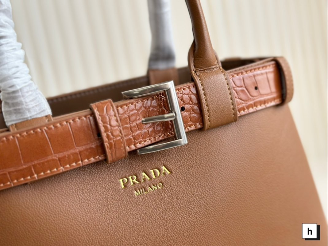 Prada Belt Bag Cognac Leather with Removable Strap view