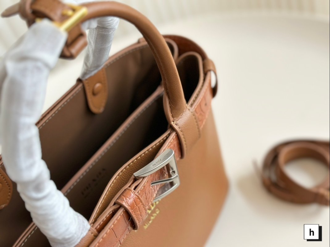 Prada Belt Bag Cognac Leather with Removable Strap view