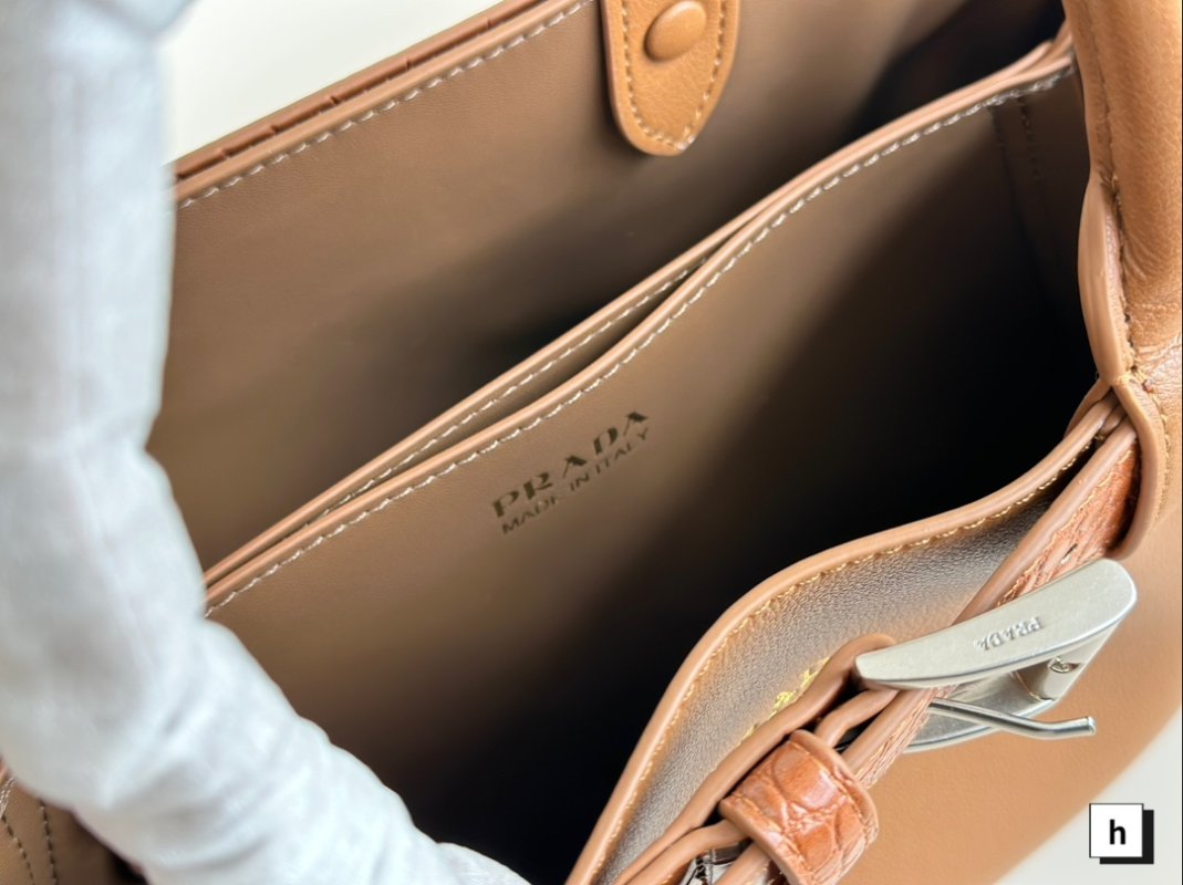 Prada Belt Bag Cognac Leather with Removable Strap view