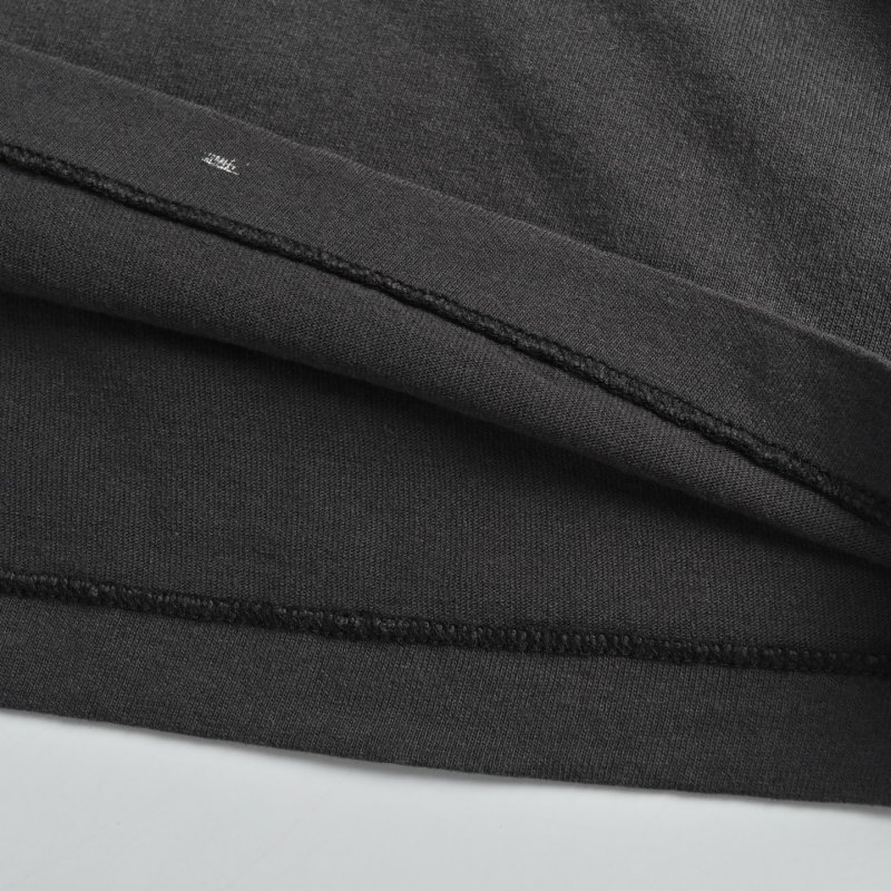 Charcoal Grey Graphic Long Sleeve Tee with Abstract Logo Print view