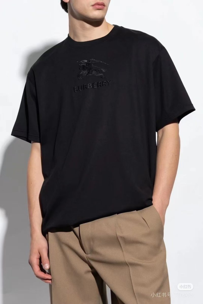 Burberry Black Embroidered Logo T-Shirt