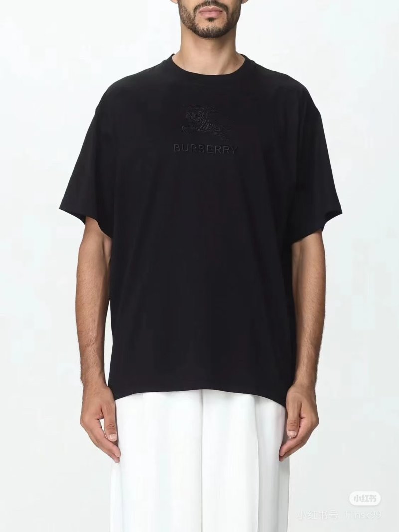 Burberry Black Embroidered Logo T-Shirt view