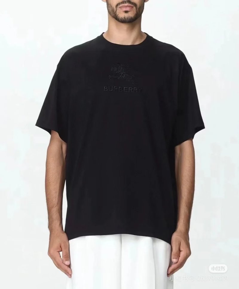 Burberry Black Embroidered Logo T-Shirt view