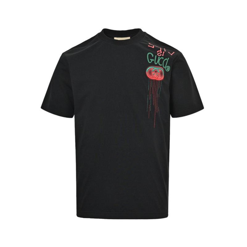 Gucci GG Embroidered Black T-Shirt view