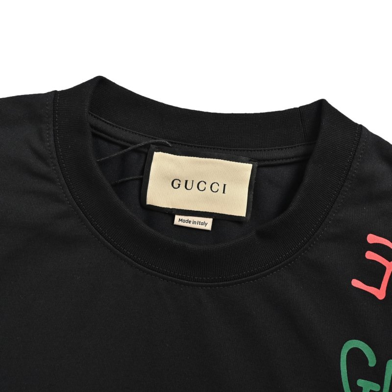 Gucci GG Embroidered Black T-Shirt view