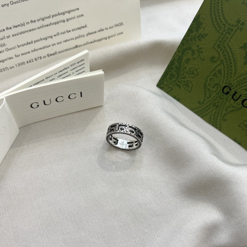 Gucci 925 Square G Pattern Ring Silver view