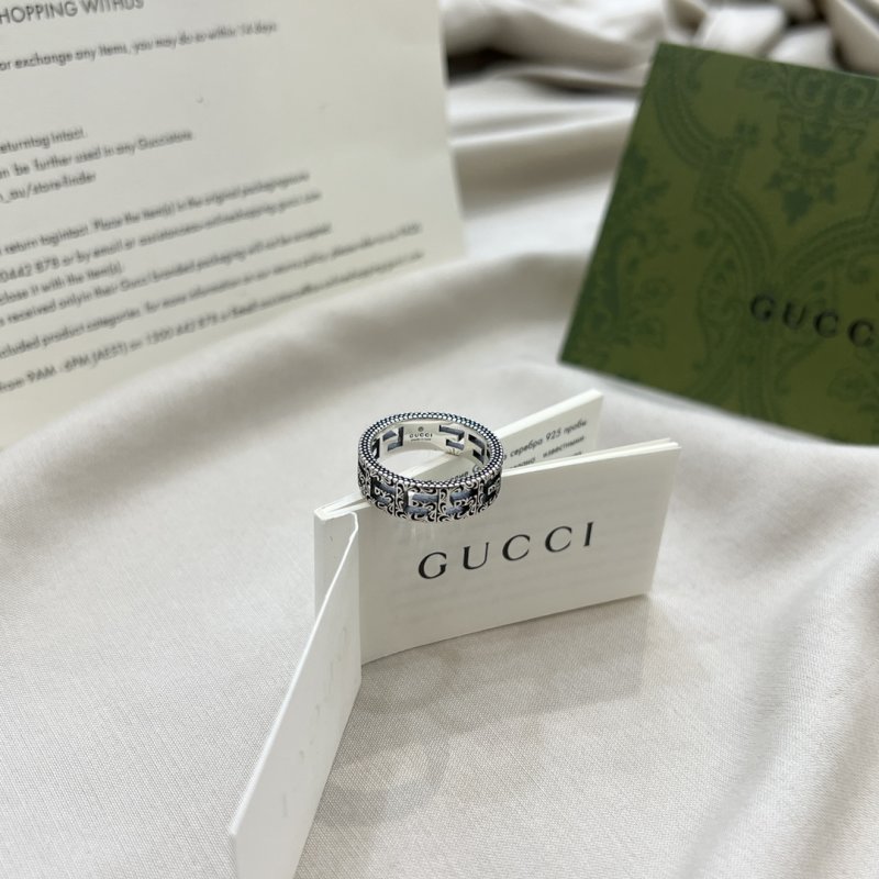 Gucci 925 Square G Pattern Ring Silver view