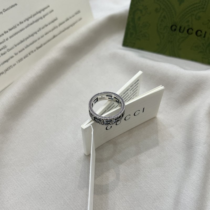 Gucci 925 Square G Pattern Ring Silver view