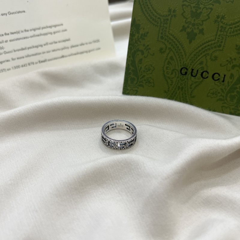 Gucci 925 Square G Pattern Ring Silver view