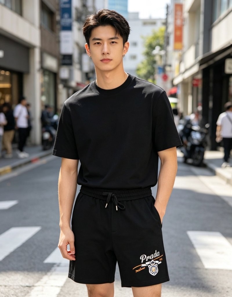 Prada Black Milano Shorts with Logo Embroidery view