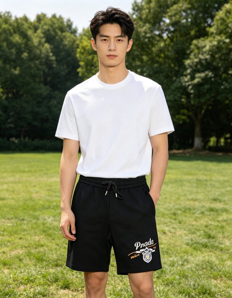 Prada Black Milano Shorts with Logo Embroidery view