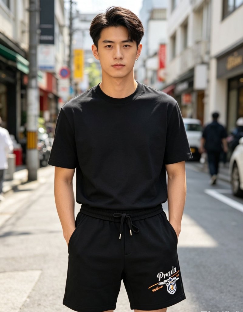 Prada Black Milano Shorts with Logo Embroidery view