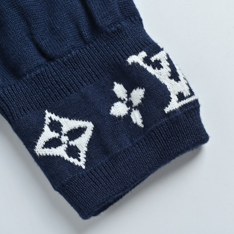 Louis Vuitton 25SS Monogram Jacquard Wool Crewneck Sweater Navy view