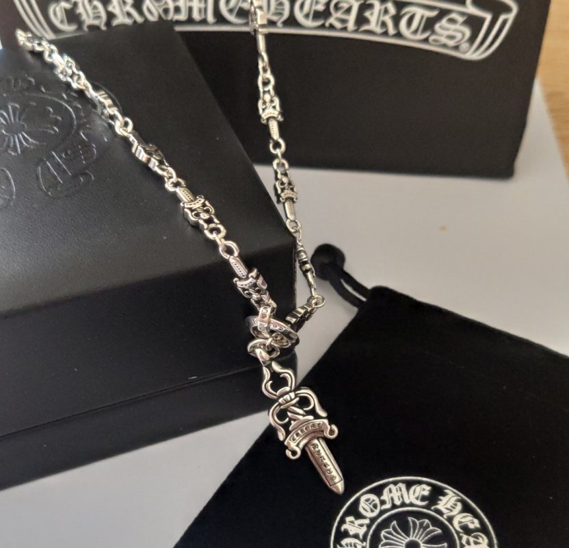 Chrome Hearts Silver Dagger Pendant Necklace view