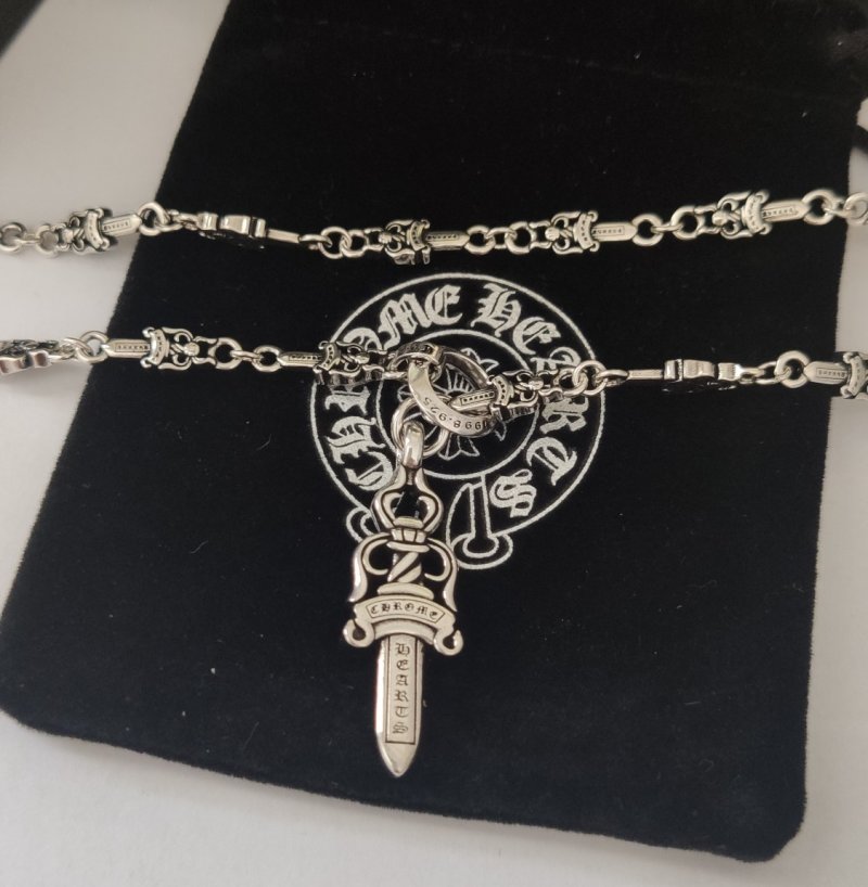 Chrome Hearts Silver Dagger Pendant Necklace view