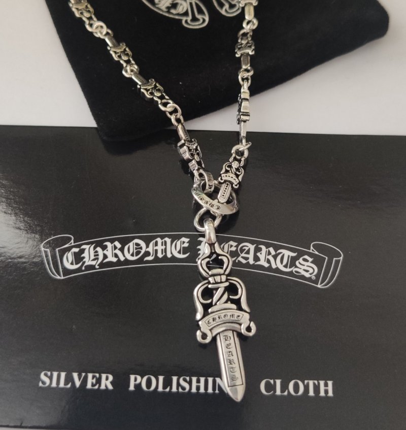 Chrome Hearts Silver Dagger Pendant Necklace view