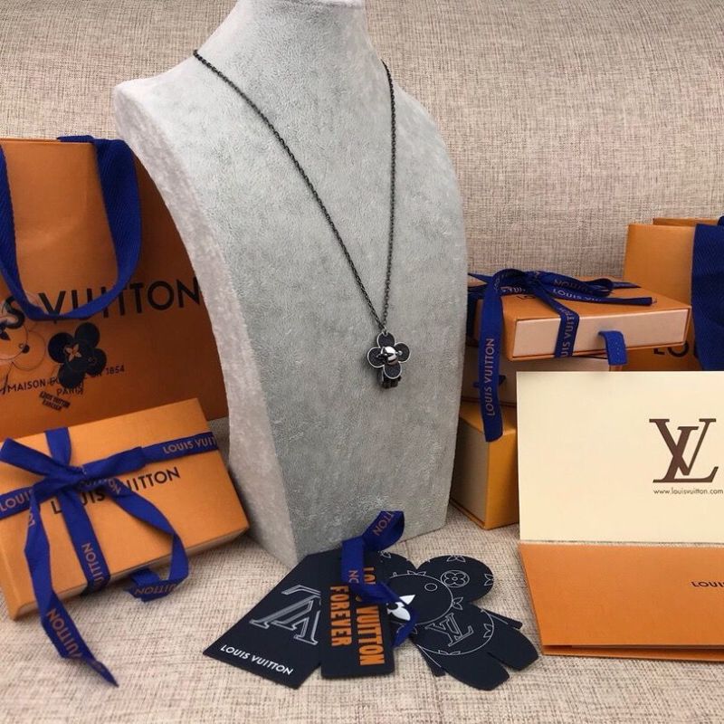 Louis Vuitton Vivienne DJ Flower Pendant Necklace Black view