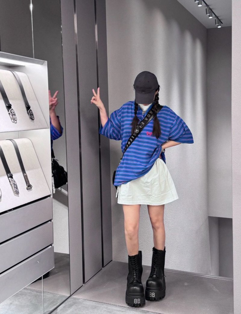 Blue Striped Short Sleeve Polo T-Shirt view