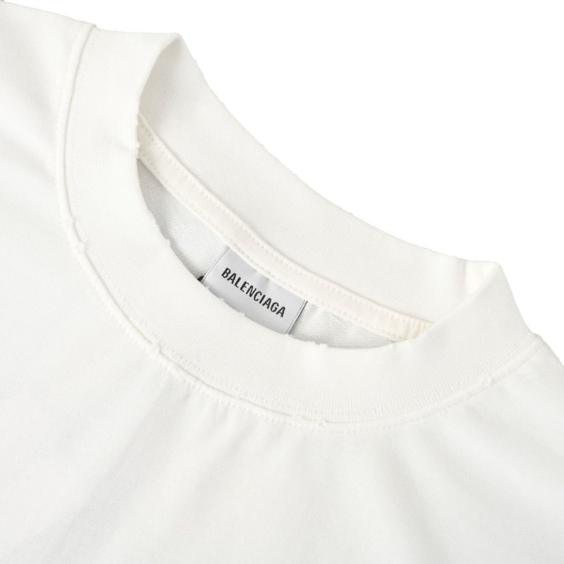 Oversized Graphic Print White T-Shirt with Yellow Abstract Design view