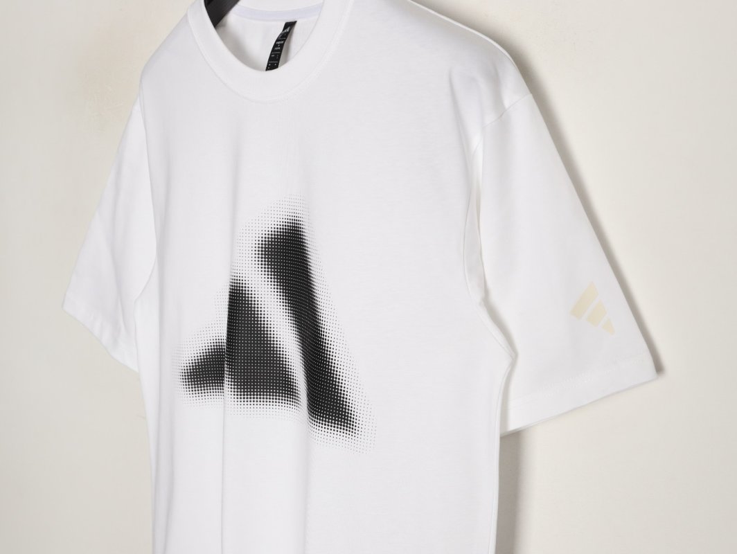 Adidas FOS Blurred Logo White T-Shirt view