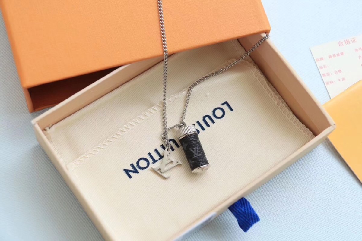 Louis Vuitton Monogram Eclipse Rotating Pendant Necklace - Black view