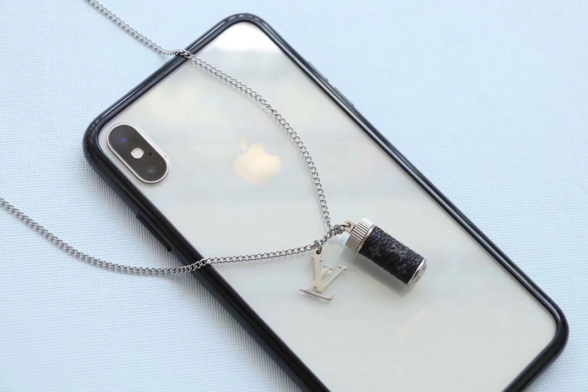 Louis Vuitton Monogram Eclipse Rotating Pendant Necklace - Black view