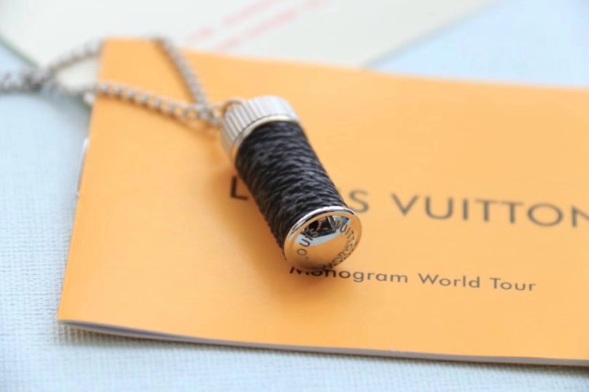 Louis Vuitton Monogram Eclipse Rotating Pendant Necklace - Black view