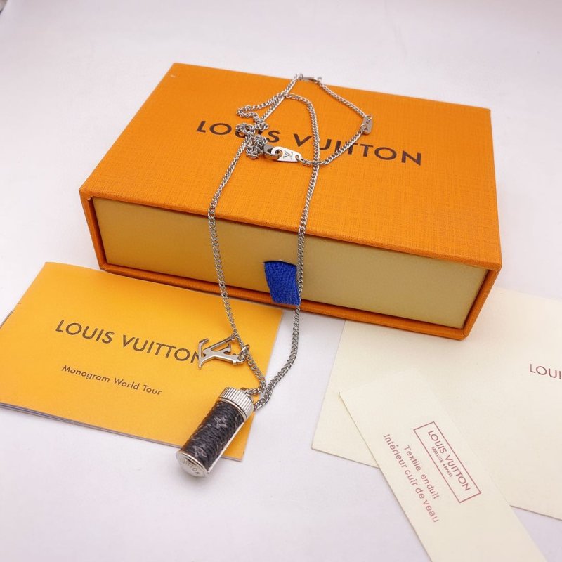 Louis Vuitton Monogram Eclipse Rotating Pendant Necklace - Black view