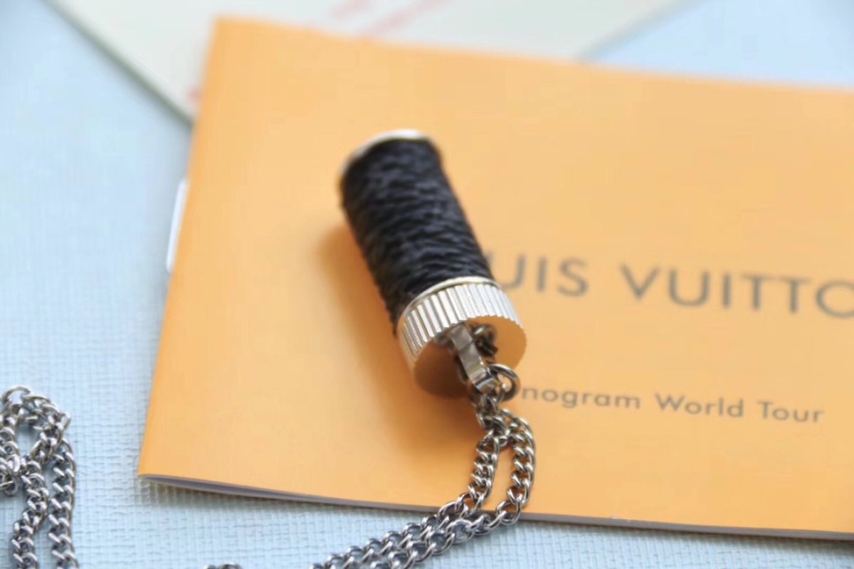 Louis Vuitton Monogram Eclipse Rotating Pendant Necklace - Black view