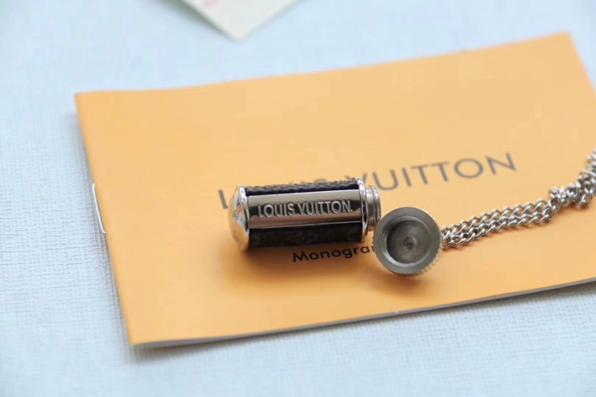 Louis Vuitton Monogram Eclipse Rotating Pendant Necklace - Black view
