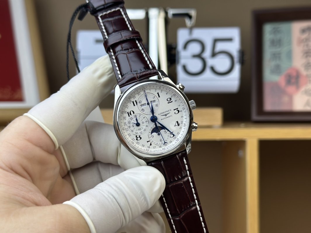 Longines Master Collection Chronograph Moon Phase Silver Dial