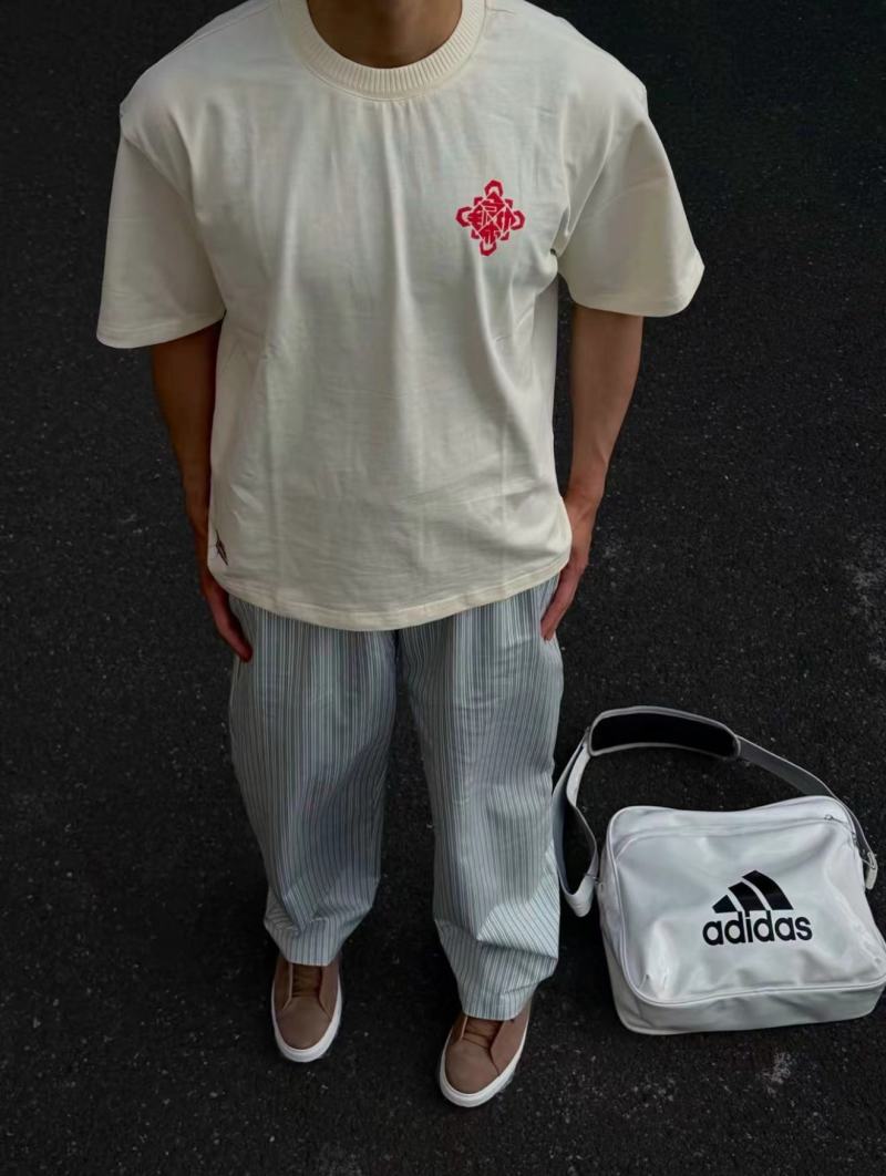 Adidas Cream Graphic Print Short Sleeve T-Shirt view