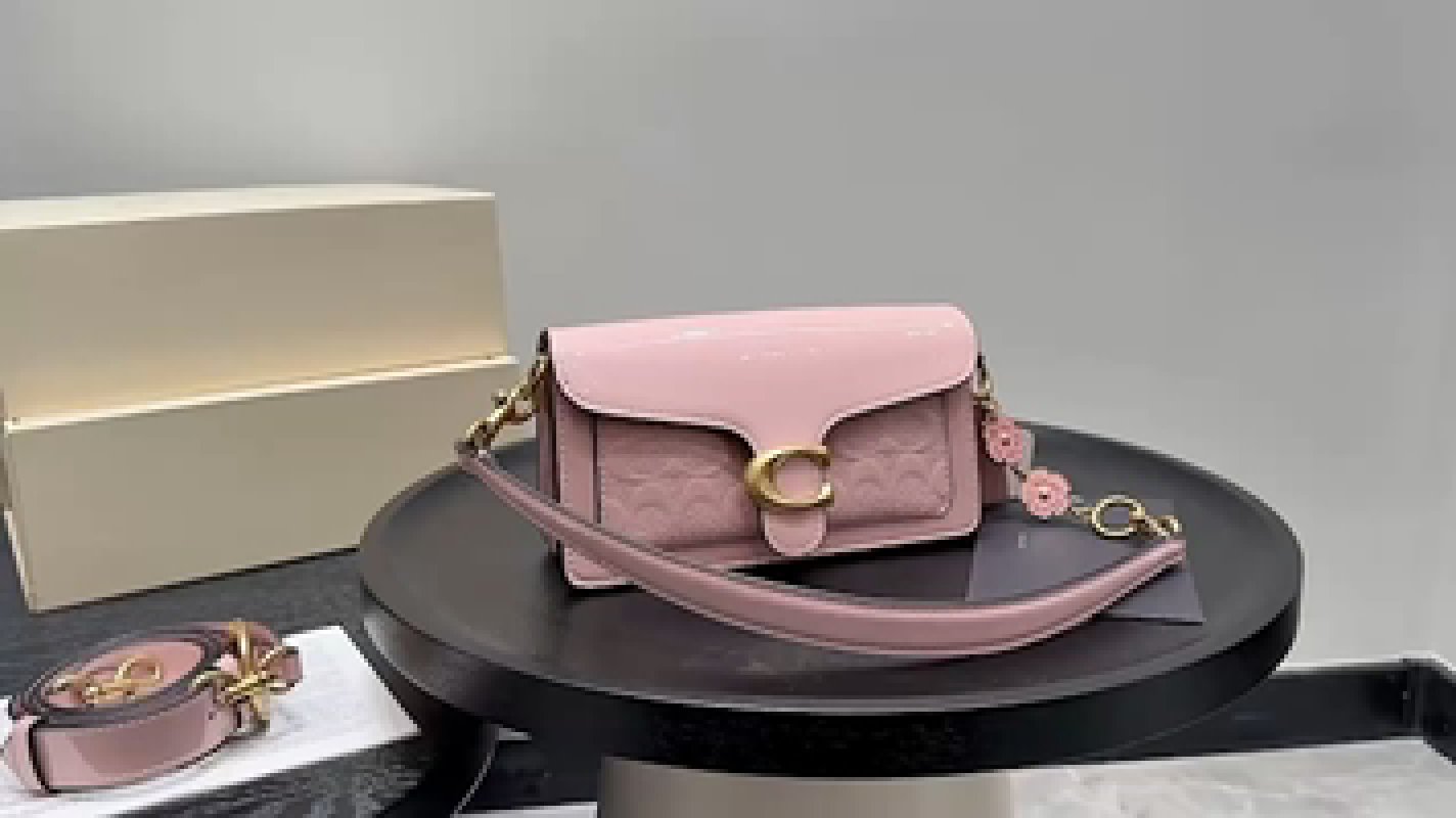 Pink Quilted Crossbody Shoulder Bag with Gold Hardware