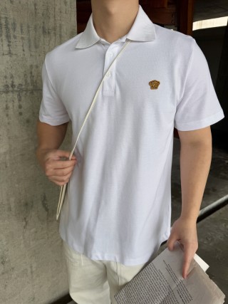 Versace White Medusa Logo Polo Shirt